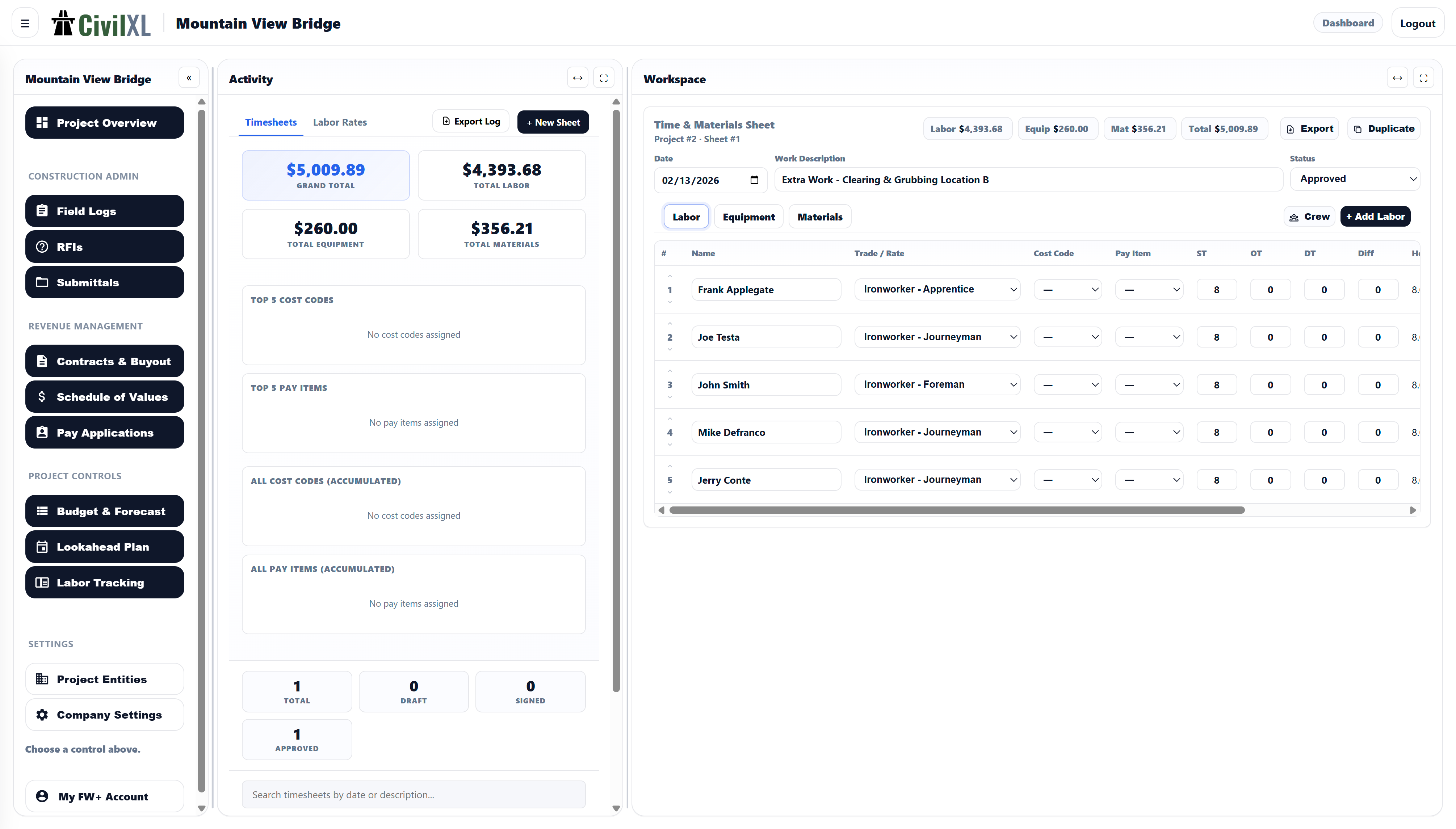Digital Timesheet System