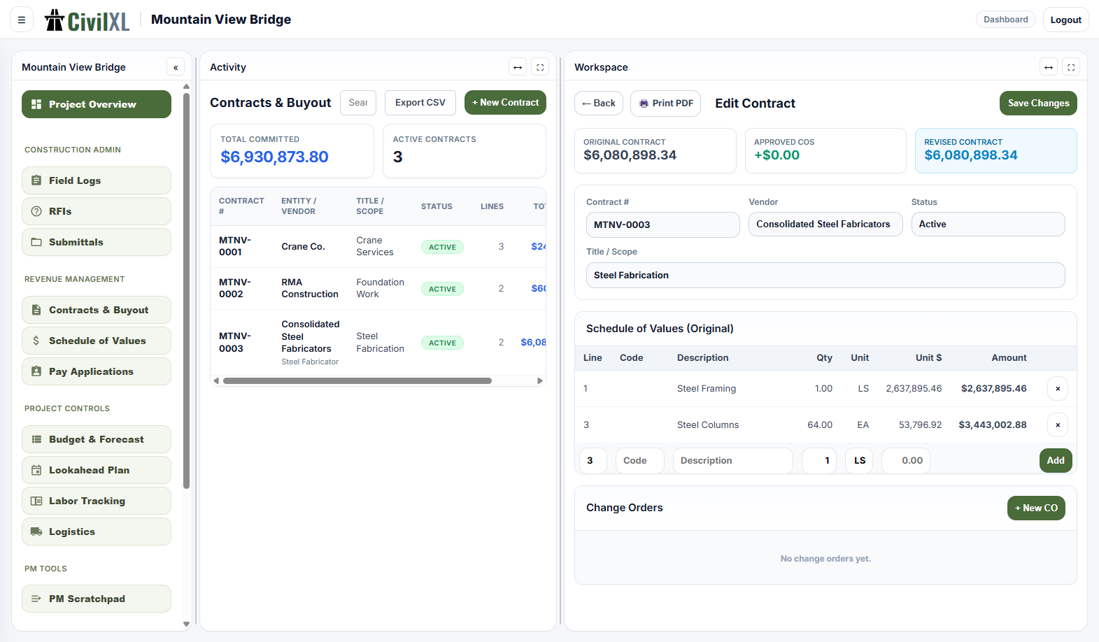 Contract management — screenshot pending