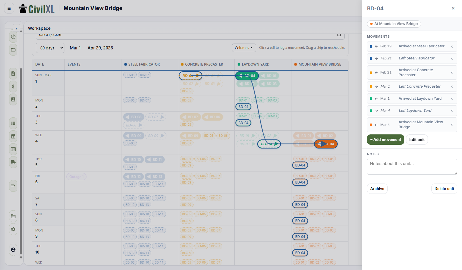 Logistics planning & tracking — screenshot pending